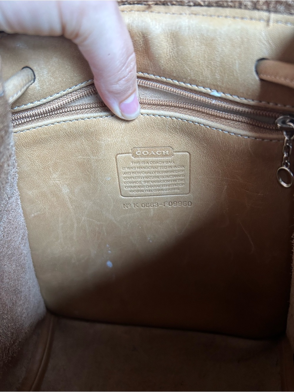 Vintage coach daypack 9960 tan burnished leather backpack yellow orange fall y2k - Picture 12 of 14